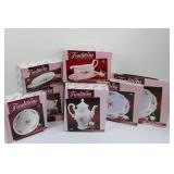 Traditions Moss Rose Pattern Porcelain China Collection of 7