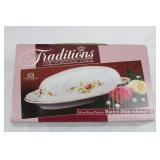 Traditions Moss Rose Pattern Porcelain China Collection of 7