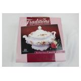 Traditions Moss Rose Pattern Porcelain China Collection of 7