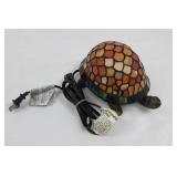 Turtle Mosaic Glass Lamp - Multicolor Stained Glass Table Light Aprox 8"