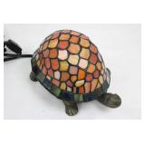 Turtle Mosaic Glass Lamp - Multicolor Stained Glass Table Light Aprox 8"