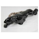 Black Panther Ceramic Lamp - Cat-Shaped Light with Cord & Switch 18.5" L