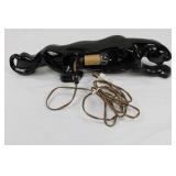 Black Panther Ceramic Lamp - Cat-Shaped Light with Cord & Switch 18.5" L