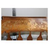 Antique Carved Wood Rocking Chair with Floral Back Panel