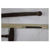 Antique Frame Saw with Shovel & Mallet - 3-Piece Woodworking Tool Set