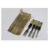 Penncraft 4-Pc Wood Carving Chisel Set - Made in USA (9178/9177/9176/9179)