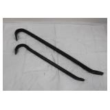 Pry Bars - 24 in Long, Black Iron (Lot of 2)