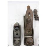 Stanley Hand Plane & Vintage Wood-Handled Tools - Rusty Metalworking Set