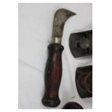 Stanley Hand Plane & Vintage Wood-Handled Tools - Rusty Metalworking Set