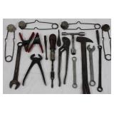 Vintage Hand Tools Set - Wrenches, Pliers, Hammers, Screwdrivers & Drill