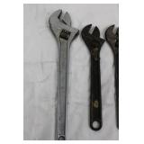 Mixed-Brand Adjustable Wrench Set - Crescent 15 in - Forged 12 in x2 - Williams AP-6X 6 in