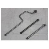 3-Piece Chrome Steel Rod Set with Curved U-Shape Handle & Knurled Ends