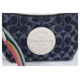 Coach Signature Canvas Crossbody Bag - Navy Monogram with Rainbow Strap