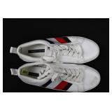 Tommy Hilfiger Sneakers - White Leather with Red & Navy Stripes - Size US 9