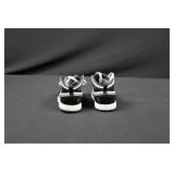 Air Jordan 1 High Top Kids Sneakers - Black/White with Gold Swoosh, US 6C