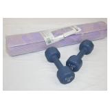 CAP 3-Lb Dumbbells & Yoga Mat (Lot of 3)