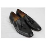 Christian Louboutin Black Leather Tassel Loafers - Size 42 - Made in Italy
