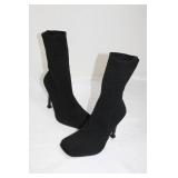 Boots - Black Knit Sock Boots & Lace-Up Boots Size 8