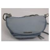 Steve Madden Denim Blue Crystal-Embellished Crossbody Bag with Chain