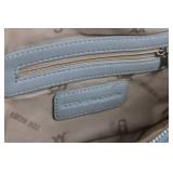 Steve Madden Denim Blue Crystal-Embellished Crossbody Bag with Chain