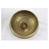Brass Tibetan Prayer Bowls - Set of 2 with Intricate Script Engravings