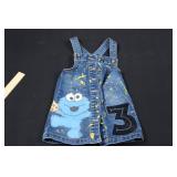 Wonder Nation Denim Jumper Dress 2T - Cookie Monster Graphic