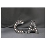 Marquee Letters CA - Black Plastic with LED Bulbs, 9in Tall