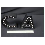 Marquee Letters CA - Black Plastic with LED Bulbs, 9in Tall