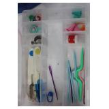 Piccasso Crochet Kit with Yarn & Colorful Hooks in Blue Carry Bag