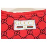 Gucci Red T-Shirt - All-Over GG Logo Print - Made in Italy, Size M