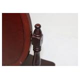 Dark Wood Oval Mirror Vanity with Jewelry Drawer