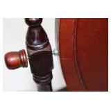 Dark Wood Oval Mirror Vanity with Jewelry Drawer