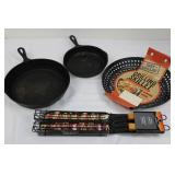 Cast Iron Skillets (2) & Just Grillin