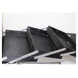 Flight Case with Fold-Out Tray System - Black with Aluminum Edges (15 x 10 x 20 in)
