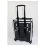 Flight Case with Fold-Out Tray System - Black with Aluminum Edges (15 x 10 x 20 in)