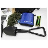 Black MOLLE Tactical Backpack with American Flag Patch and First Aid Essentials Kit