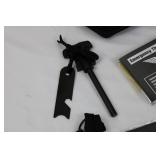 Black MOLLE Tactical Backpack with American Flag Patch and First Aid Essentials Kit