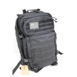 Black MOLLE Tactical Backpack with American Flag Patch and First Aid Essentials Kit