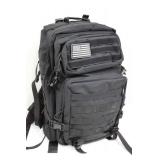 Black Tactical Backpack with MOLLE - 2L Hydration Bladder, First Aid Kit, Poncho & Survival Gear