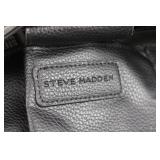 Steve Madden Black Pebbled Leather Tote with Removable Crossbody Strap