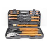 Wooden-Handled Carving & BBQ Tool Set in Plastic Case - Multi-Piece
