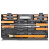 Wooden-Handled Carving & BBQ Tool Set in Plastic Case - Multi-Piece