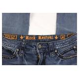 Rock Revival Jeans - Embroidered Back Pockets, Medium Blue Denim, Size 30