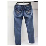 Rock Revival Jeans - Embroidered Back Pockets, Medium Blue Denim, Size 30