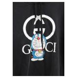 Gucci Black Hoodie with Doraemon Graphic - Drawstring Hood