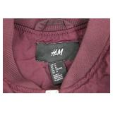H&M Bomber Jacket - Maroon - Size M - Zip Front