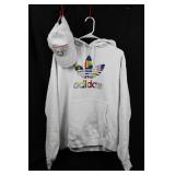 Adidas Rainbow Trefoil Hoodie & Cap - White, Large