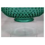 RARE Fenton Vintage Teal Opalescent Hobnail Punch Bowl Set
