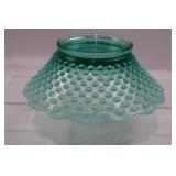 RARE Fenton Vintage Teal Opalescent Hobnail Punch Bowl Set