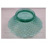 RARE Fenton Vintage Teal Opalescent Hobnail Punch Bowl Set